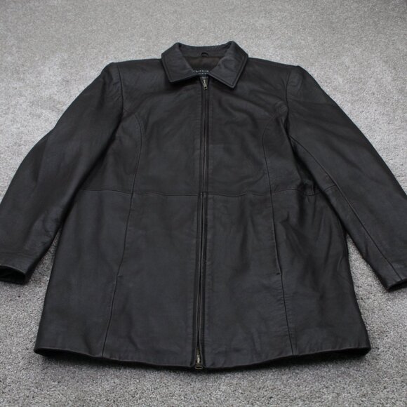 Centigrade Leather Jacket Mens Medium Brown Full Zip Polyester Lined Coat - Picture 2 of 13